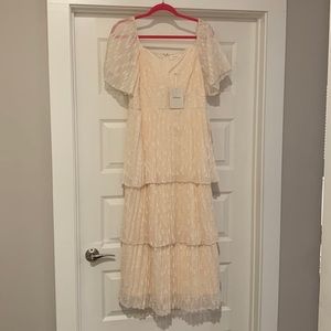 Böhme Hallie Midi Cream Dress / Size XL (12-14)